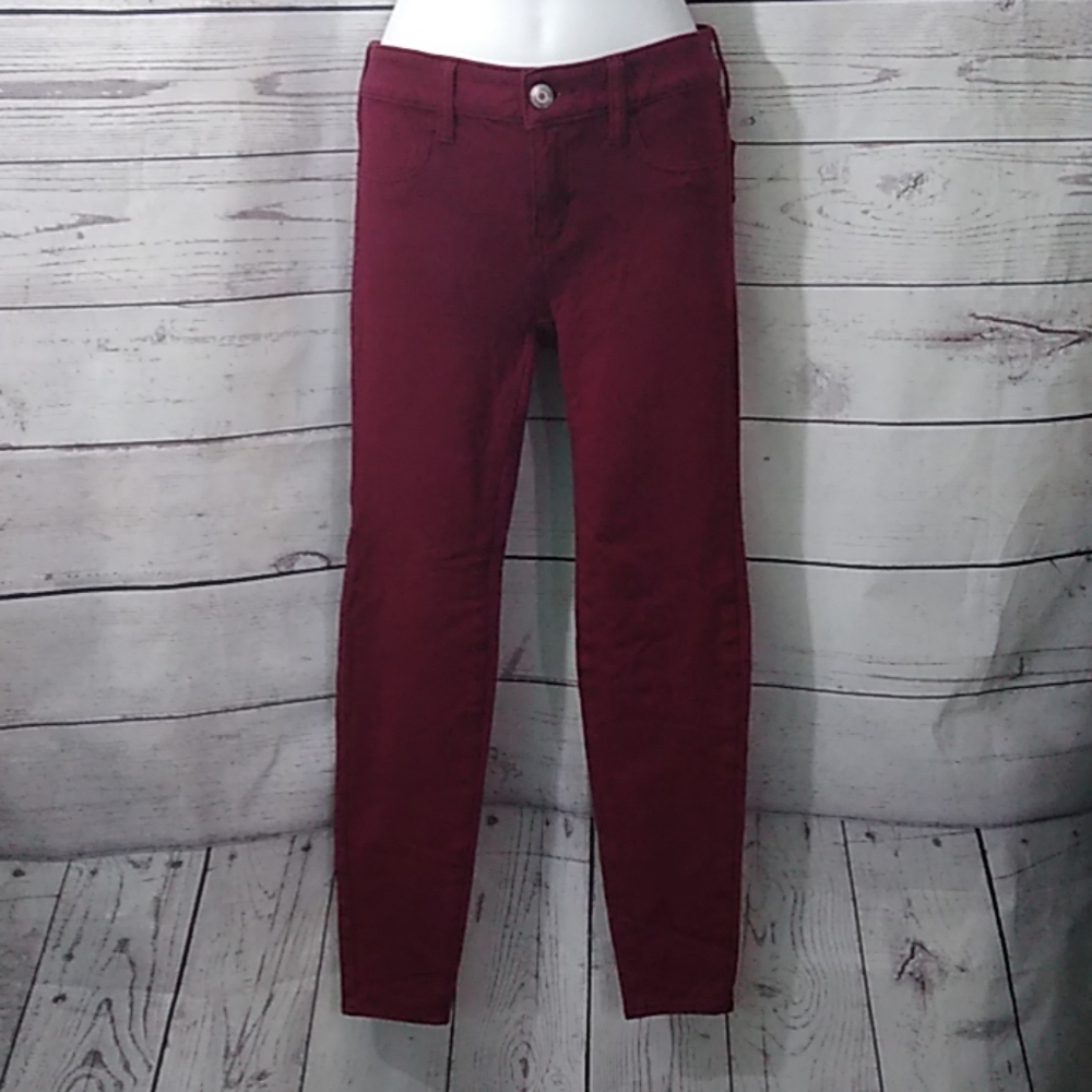 American eagle maroon sz 4 skinny stretch pants